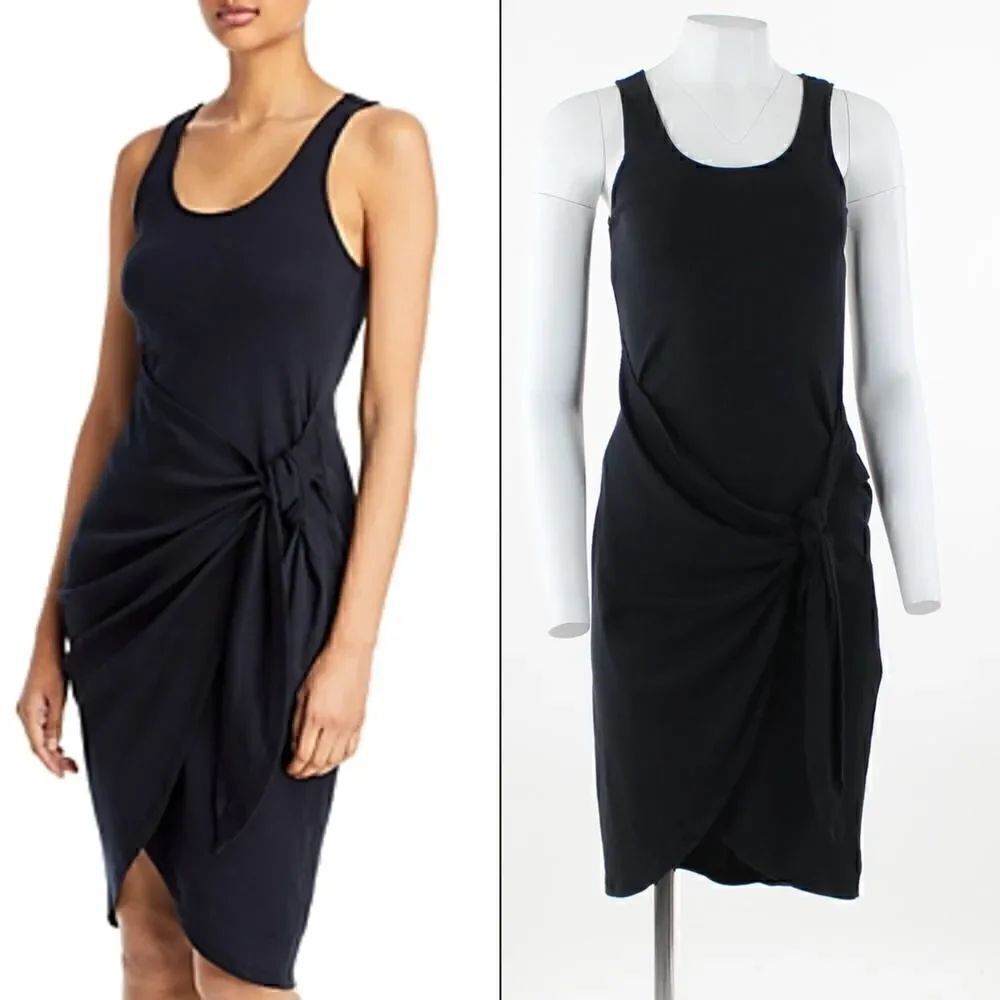 Three Dots Women s Sleeveless Cotton Blend Twist Front Midi Dress